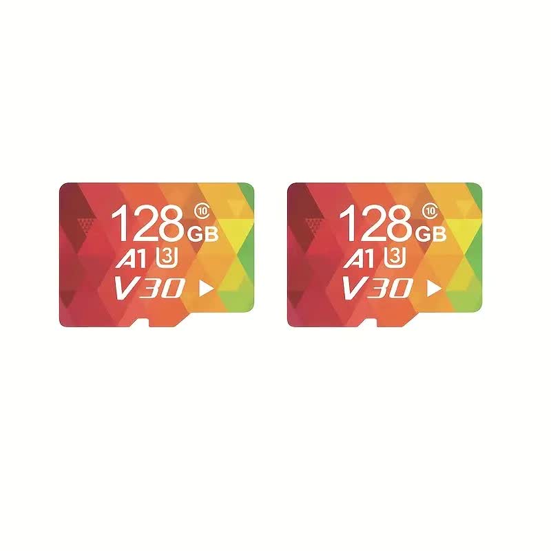2PCS 128G Memory Cards, U3 A1 Class 10, Up To 100MB/s, Micro SD TF For Security Monitor/Full HD Video V1214-2PCS--128G--MC