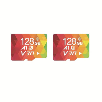 2PCS 128G Memory Cards, U3 A1 Class 10, Up To 100MB/s, Micro SD TF For Security Monitor/Full HD Video V1214-2PCS--128G--MC