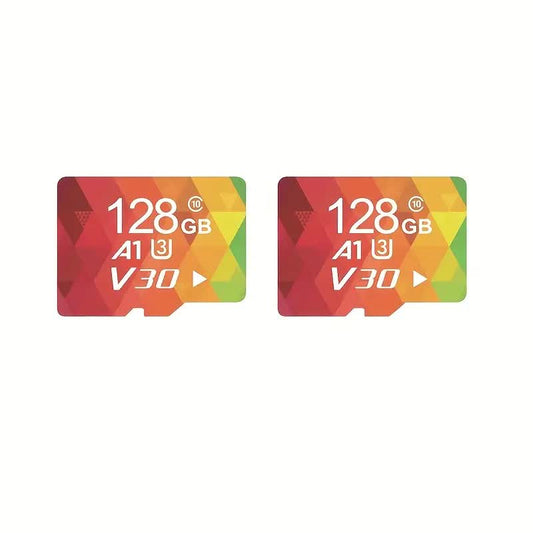 2PCS 128G Memory Cards, U3 A1 Class 10, Up To 100MB/s, Micro SD TF For Security Monitor/Full HD Video V1214-2PCS--128G--MC