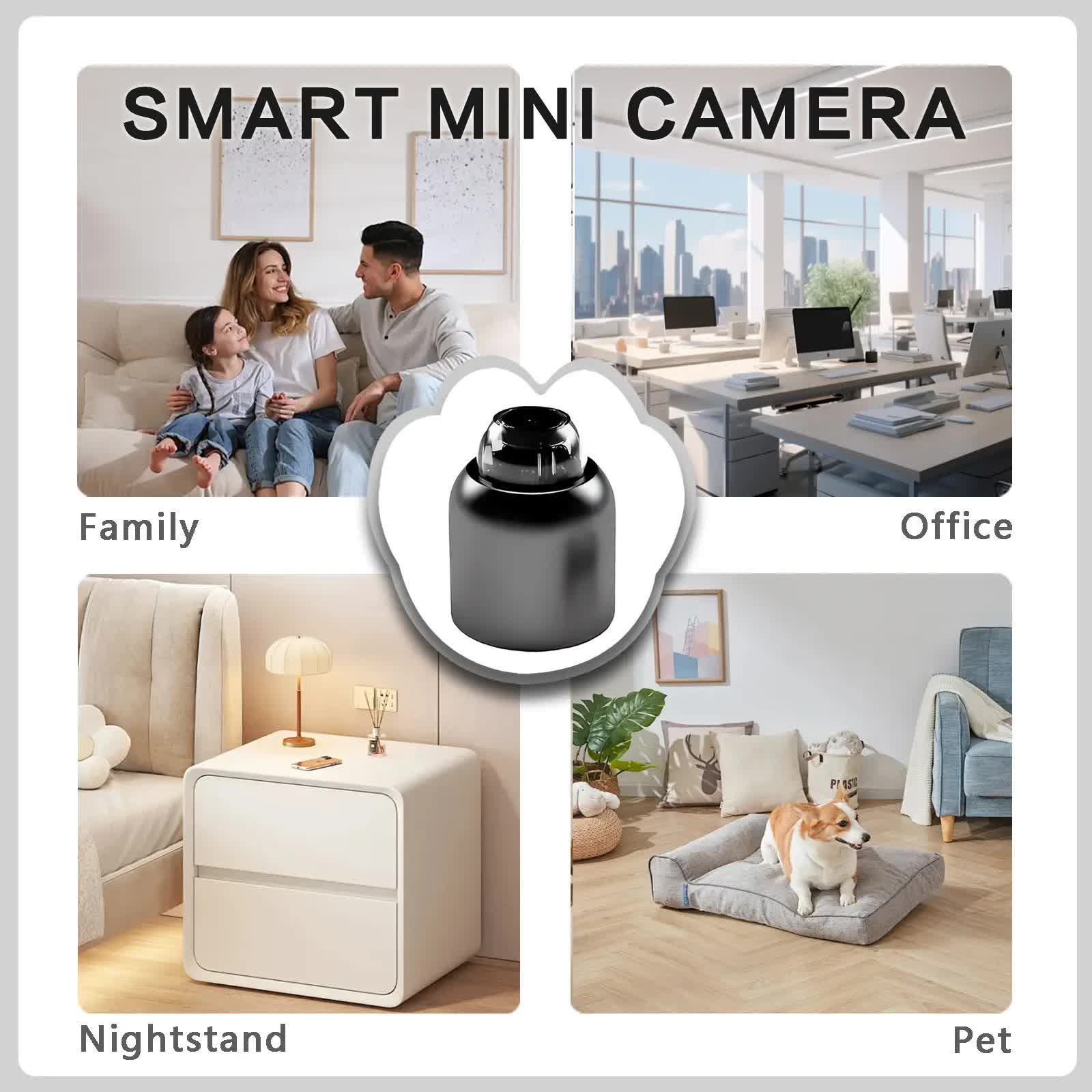 Wireless Surveillance Camera X5 6pcs - 2.4GHz WiFi, night vision, HD, 360 rotation, black. Home/office use, V1214-3PCS-X5JK