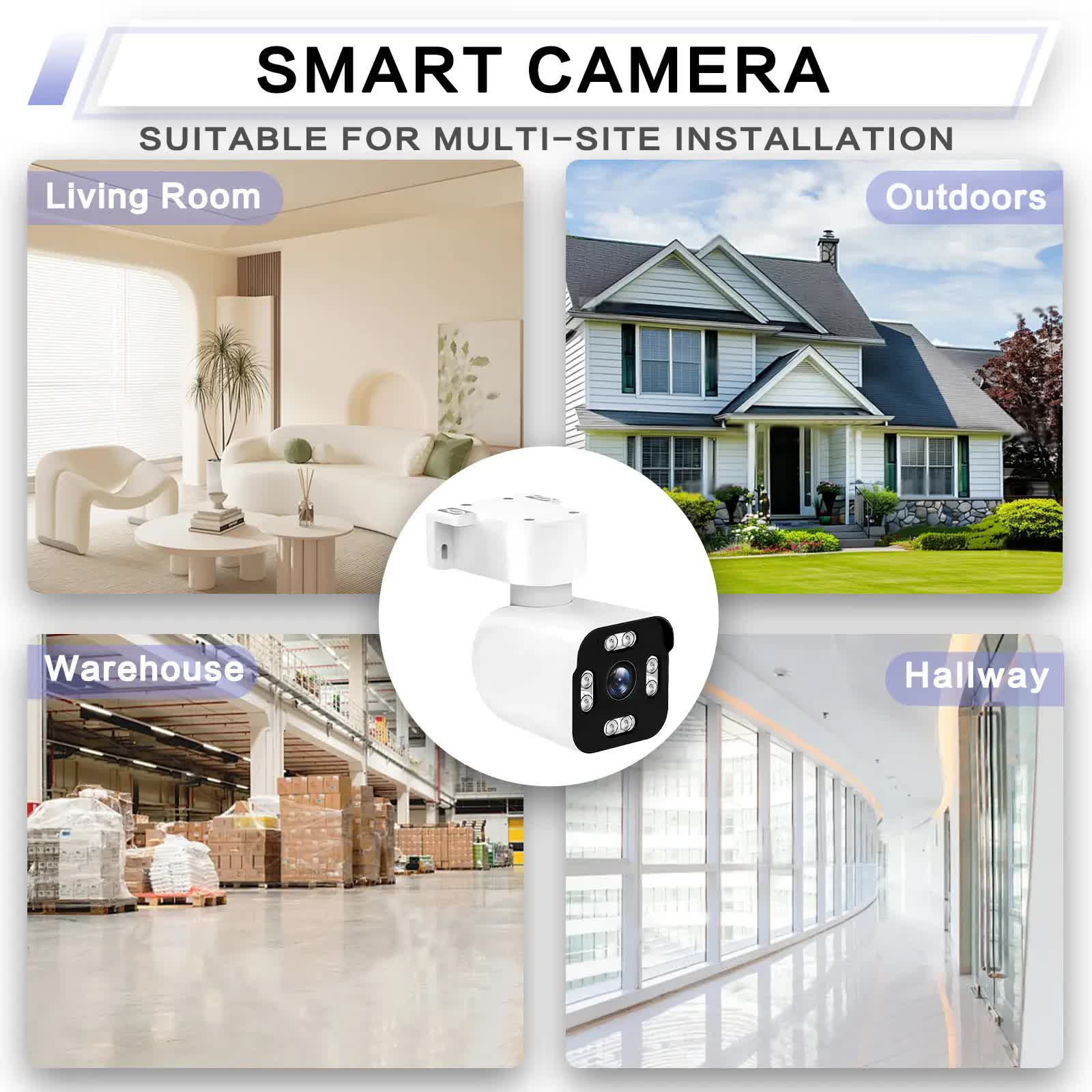 3MPSecurity Cameras for Home, 2.4G Wifi House Surveillance Cameras with Audio And Video, Security Cameras V1214-A6S