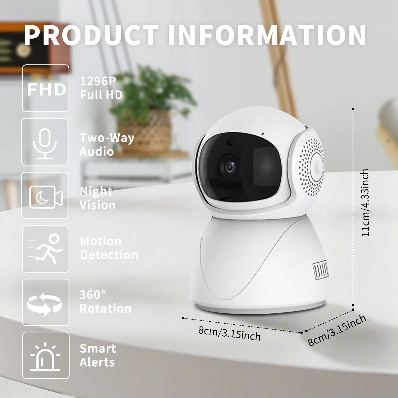 3MP dual lens security camera, suitable for home indoor and outdoor use, full-color high-definition night V1214-T28