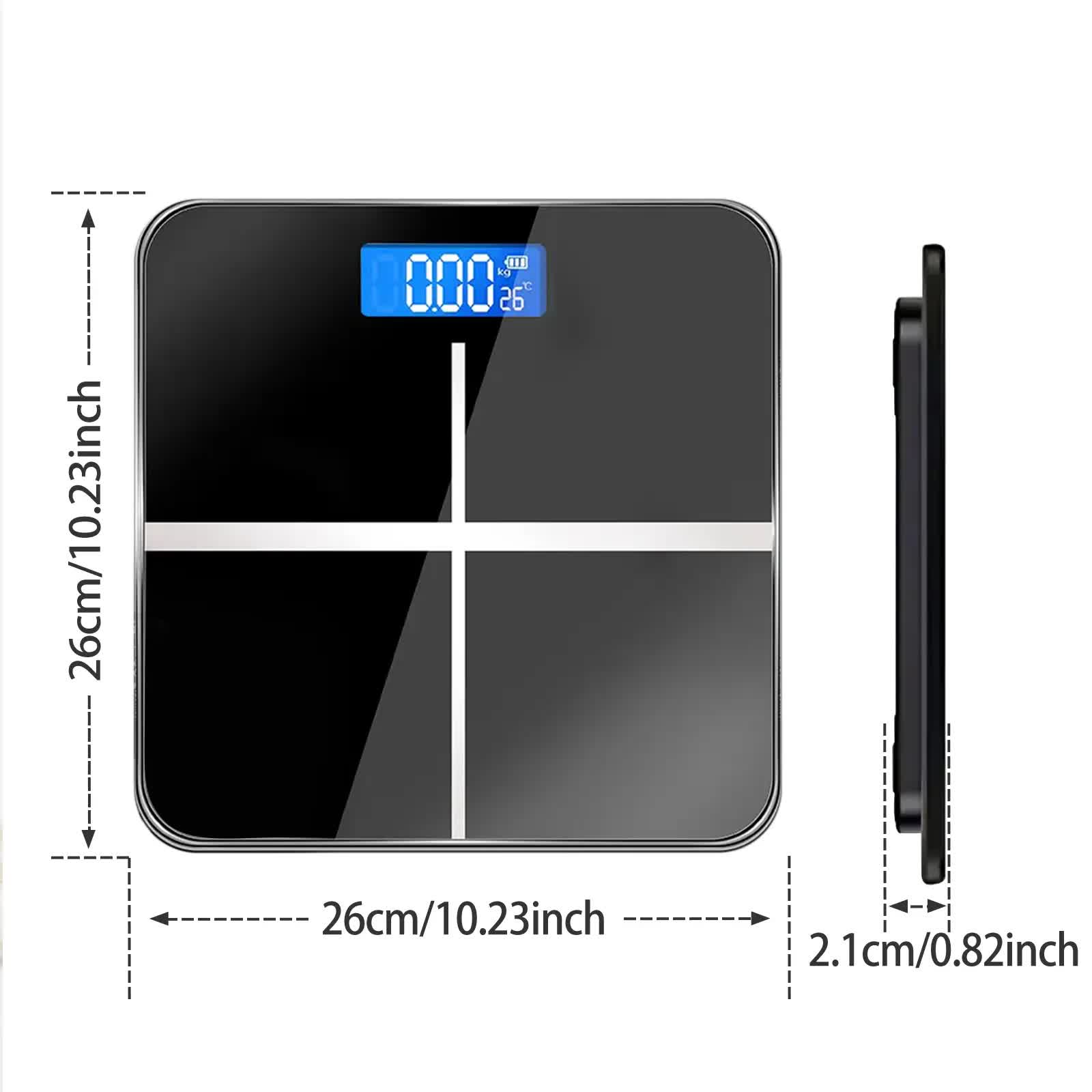396-pound Weight Scale, Electronic Scale, Bathroom Scale, Personal Scale, High-precision Weight Scale, With V1214-W-BLACK
