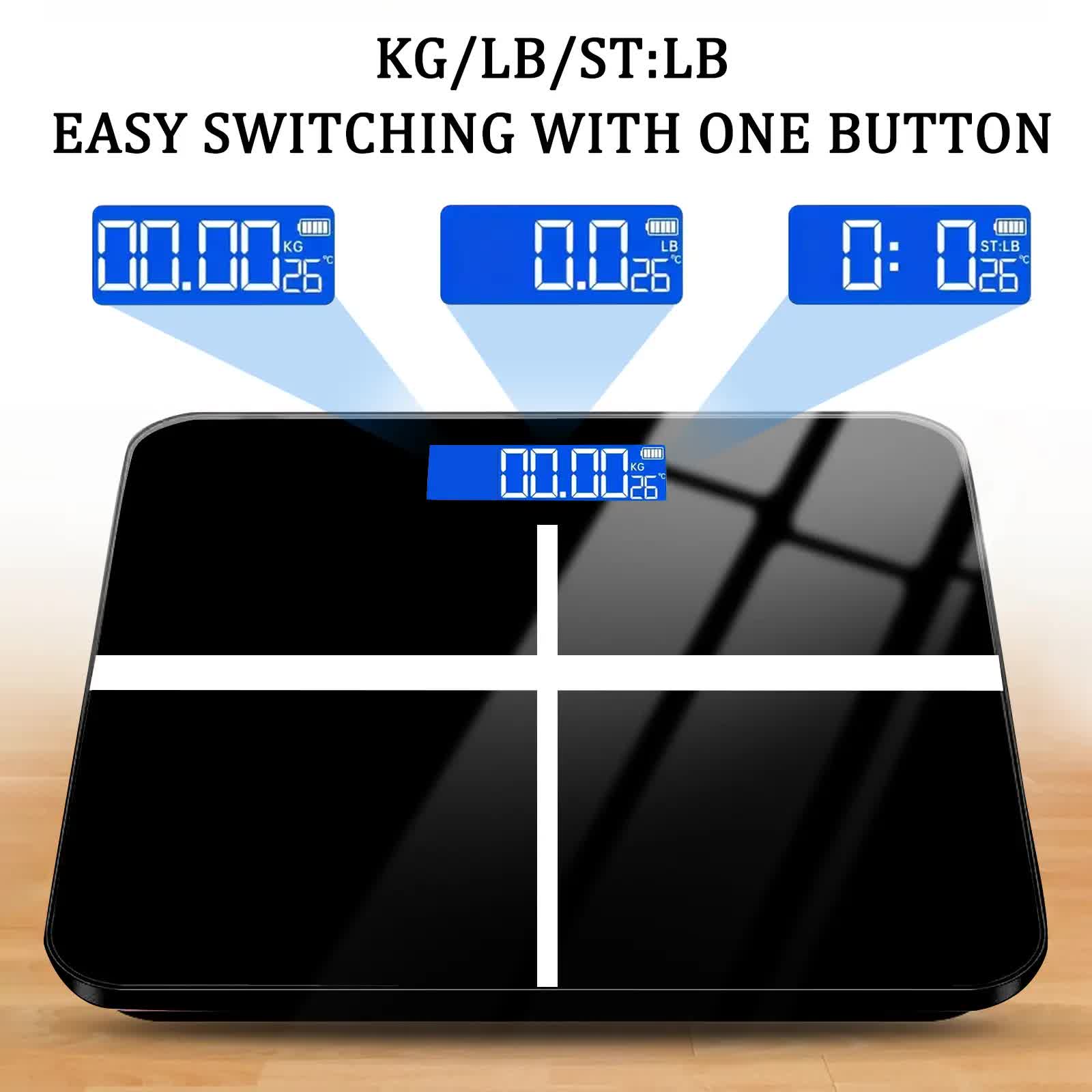 396-pound Weight Scale, Electronic Scale, Bathroom Scale, Personal Scale, High-precision Weight Scale, With V1214-W-BLACK