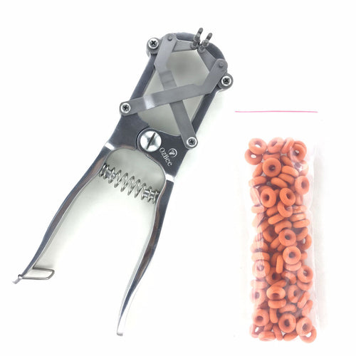 Cattle Lamb Sheep Stainless Steel Elastrator Castrating Plier with 100 Rubber V122-ELT-2015