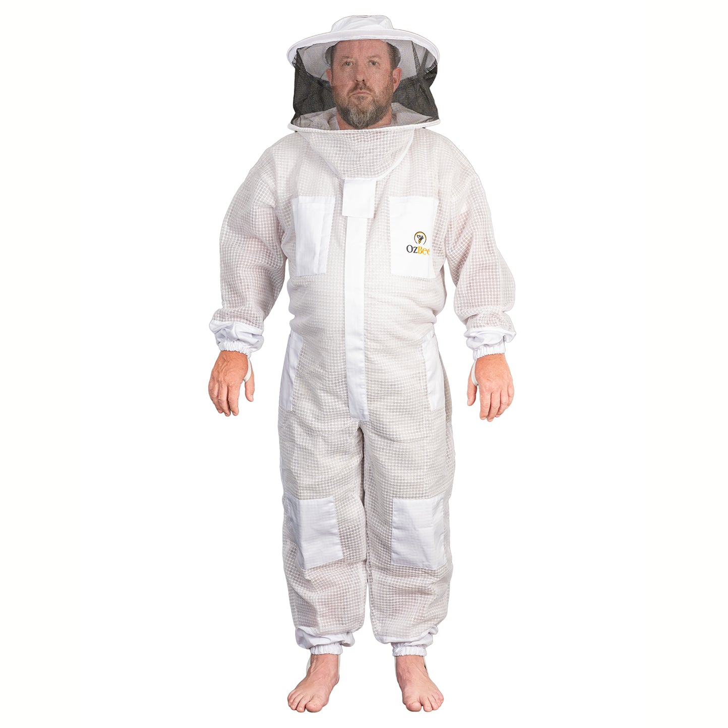 Beekeeping Bee Full Suit 3 Layer Mesh Ultra Cool Ventilated Round Head Beekeeping Protective Gear SIZE M V122-OZ-1032