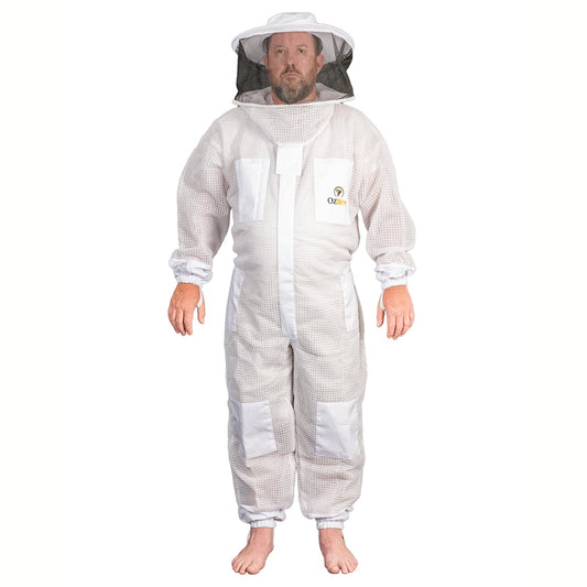Beekeeping Bee Full Suit 3 Layer Mesh Ultra Cool Ventilated Round Head Beekeeping Protective Gear SIZE M V122-OZ-1032
