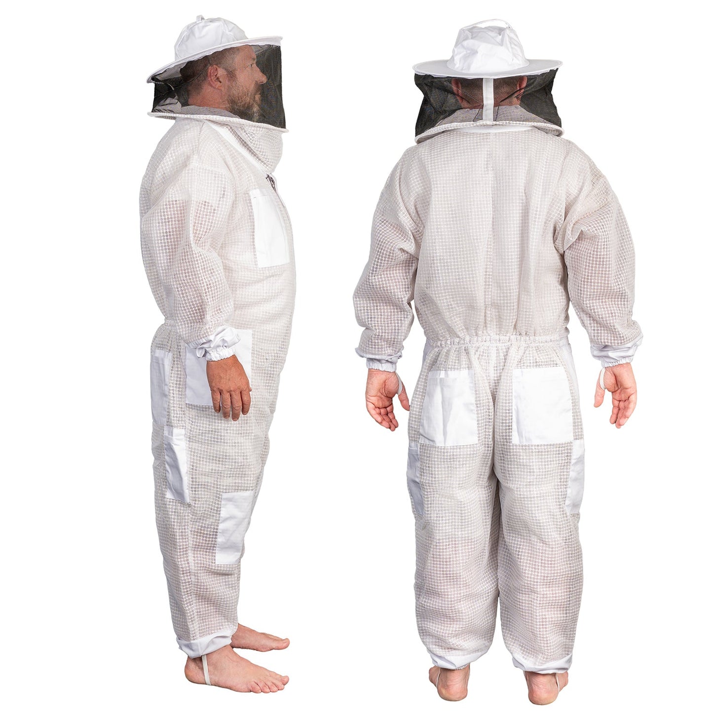 Beekeeping Bee Full Suit 3 Layer Mesh Ultra Cool Ventilated Round Head Beekeeping Protective Gear SIZE M V122-OZ-1032