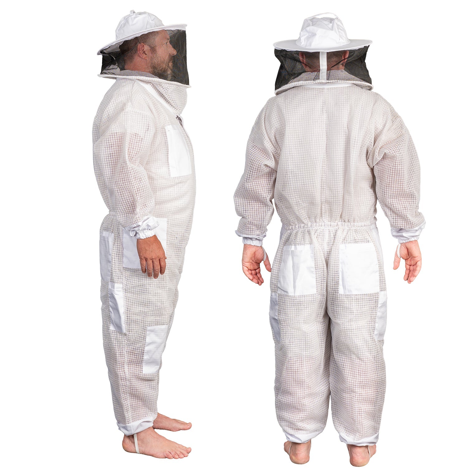 Beekeeping Bee Full Suit 3 Layer Mesh Ultra Cool Ventilated Round Head Beekeeping Protective Gear SIZE M V122-OZ-1032