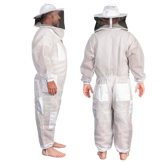 Beekeeping Bee Full Suit 3 Layer Mesh Ultra Cool Ventilated Round Head Beekeeping Protective Gear SIZE M V122-OZ-1032