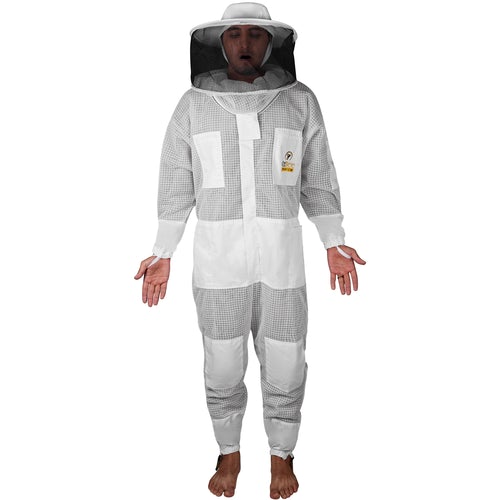 OZBee Premium Full Suit 3 Layer Mesh Ultra Cool Ventilated Round Head Beekeeping Protective Gear Size 2XL V122-OZP-105