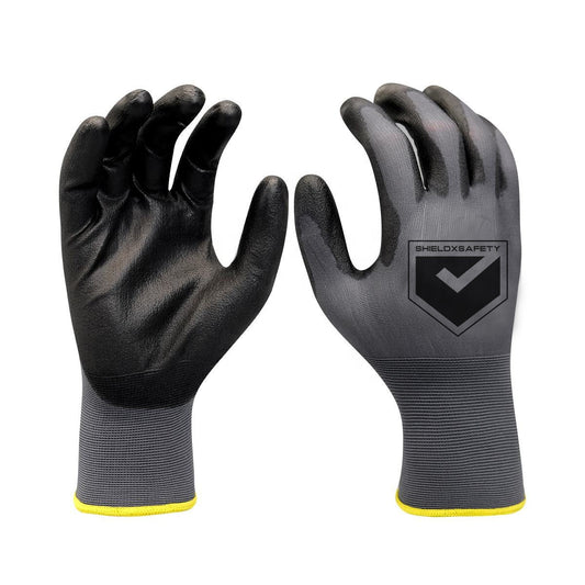 12 Pcs Work Gloves PU Coated General Purpose Hand Protection Garden Mechanic V122-PU-12-S