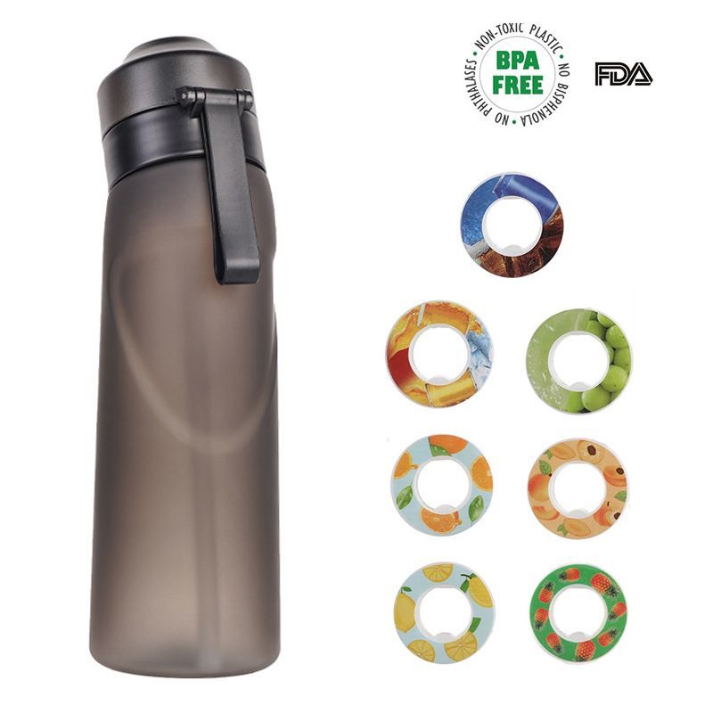 0 Sugar 0 Calorie Scented Water Bottle Matte Black 7 Rings V1221-0-SUGAR-0-CALORIE-SCENTED-WATER-BOTTLE-MATTE-BLACK-7-RINGS
