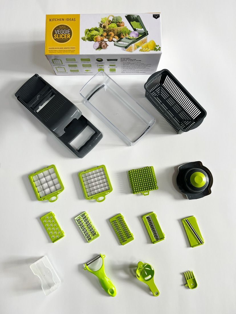 14-in-1 Vegetable Chopper (11 Blades+Spoon-shaped Tool) V1221-14-IN-1-VEGETABLE-CHOPPER-11-BLADES-SPOON-SHAPED-TOOL