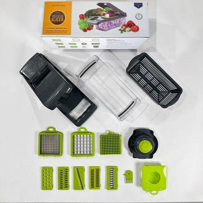 14-in-1 Vegetable Chopper (11 Blades+Square Tool) V1221-14-IN-1-VEGETABLE-CHOPPER-11-BLADES-SQUARE-TOOL