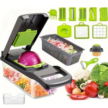16-in-1 Vegetable Chopper (11 Blades+Spoon-shaped Tool) V1221-16-IN-1-VEGETABLE-CHOPPER-11-BLADES-SPOON-SHAPED-TOOL