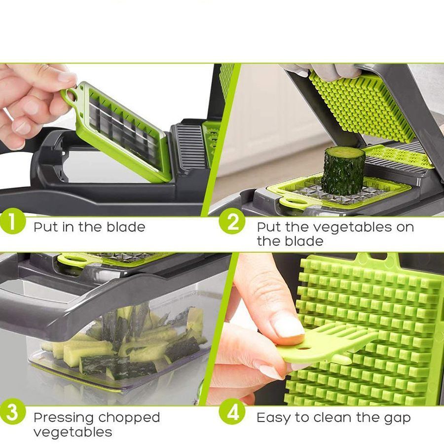 16-in-1 Vegetable Chopper (11 Blades+Spoon-shaped Tool) V1221-16-IN-1-VEGETABLE-CHOPPER-11-BLADES-SPOON-SHAPED-TOOL