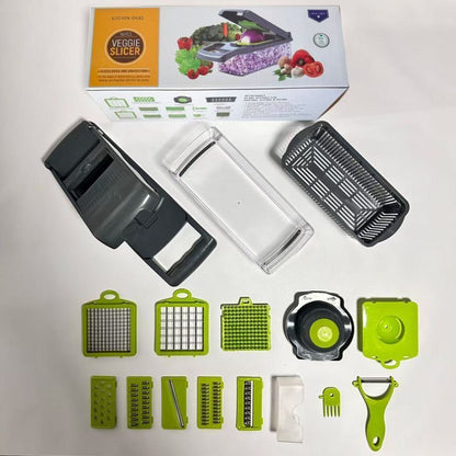 16-in-1 Vegetable Chopper (11 Blades+Square Tool) V1221-16-IN-1-VEGETABLE-CHOPPER-11-BLADES-SQUARE-TOOL
