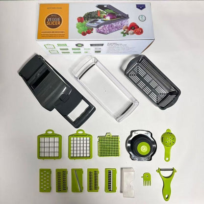 16-in-1 Vegetable Chopper (3 Blades+Spoon-shaped Tool) V1221-16-IN-1-VEGETABLE-CHOPPER-3-BLADES-SPOON-SHAPED-TOOL