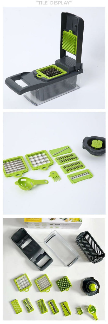 16-in-1 Vegetable Chopper (3 Blades+Spoon-shaped Tool) V1221-16-IN-1-VEGETABLE-CHOPPER-3-BLADES-SPOON-SHAPED-TOOL