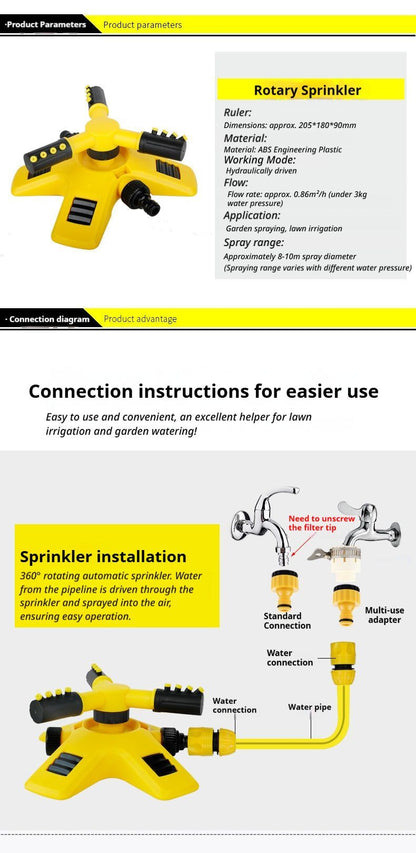 1SetSprinkler(Base+Trident)-Yellow V1221-1SETSPRINKLER-BASE-TRIDENT