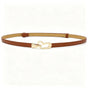 2-Pack Camel-Colour Adjustable Skinny Belt with Heart Buckle V1221-2-PACK-CAMEL-COLOUR-ADJUSTABLE-SKINNY-BELT-WITH-HEART-BUCKLE