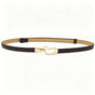 2-Pack Dark-Brown Adjustable Skinny Belt with Heart Buckle V1221-2-PACK-DARK-BROWN-ADJUSTABLE-SKINNY-BELT-WITH-HEART-BUCKLE