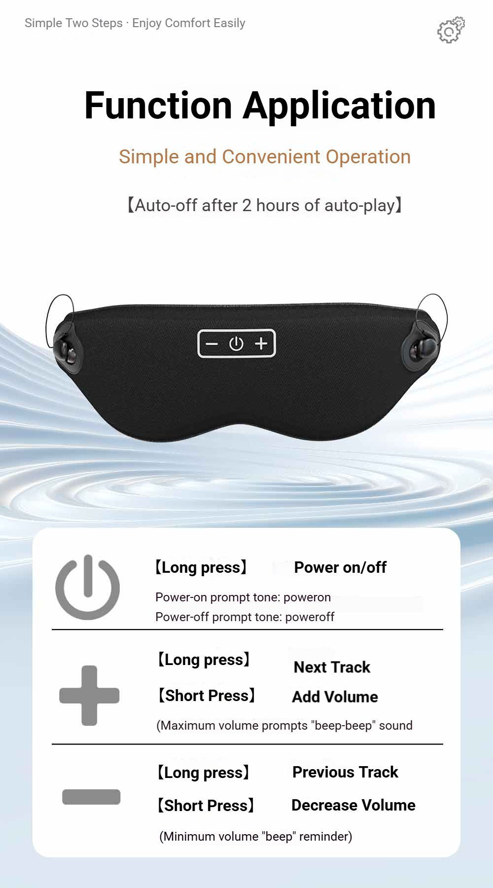 3D Bluetooth Sleep Eye Mask Black V1221-3D-BLUETOOTH-SLEEP-EYE-MASK-BLACK