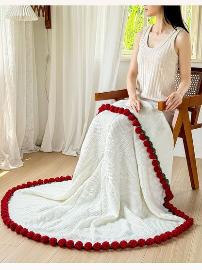 52 Pink Rose Blanket Diameter Approximately 110CM V1221-52-PINK-ROSE-BLANKET-DIAMETER-APPROXIMATELY-110CM