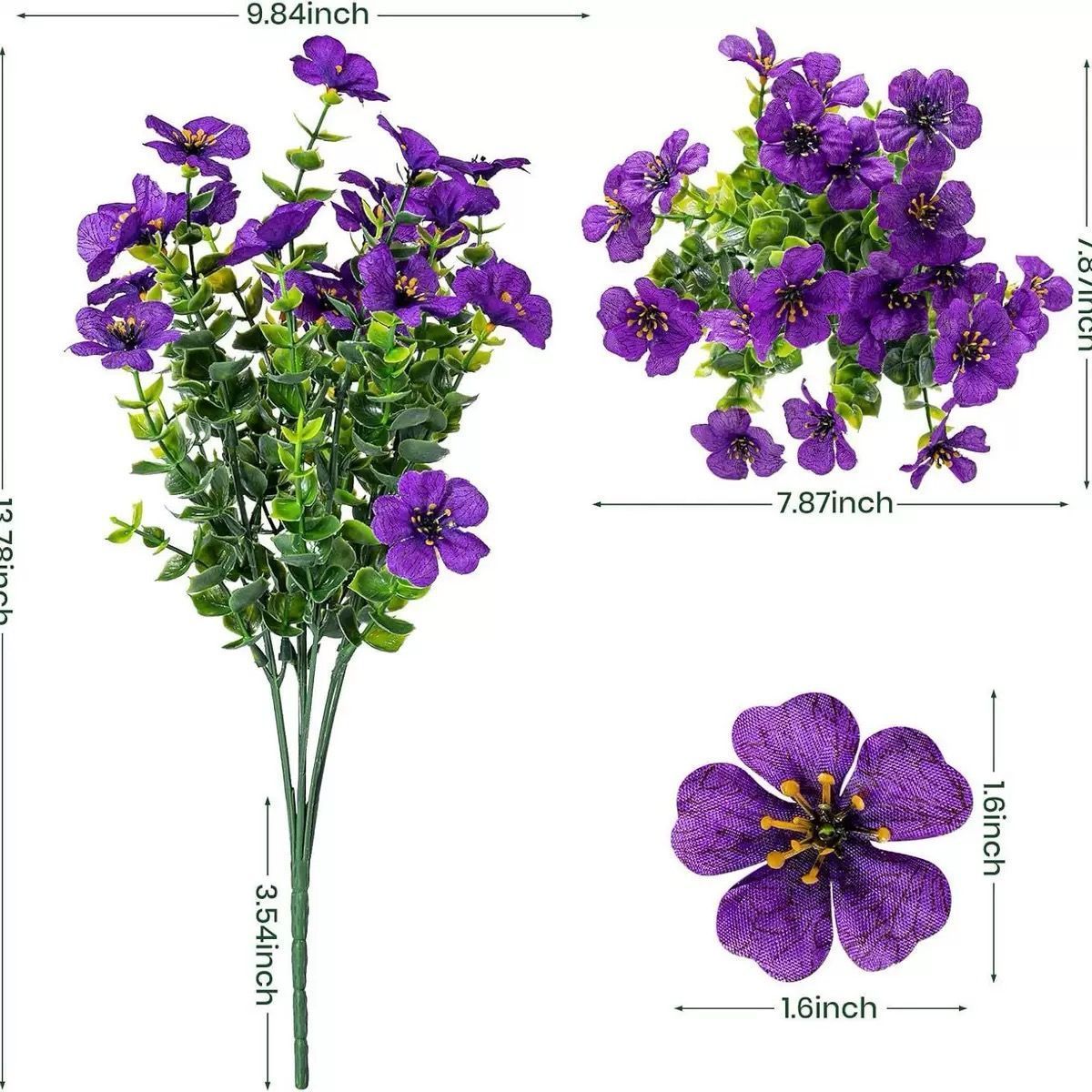 7 Heads 35 Mesh Eucalyptus Violet Colored 21 Bunches V1221-7-HEADS-35-MESH-EUCALYPTUS-VIOLET-COLORED-21-BUNCHES