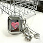 AirPods Pro Textured Pink Heart Electroplated Case + 3 Heart Charms V1221-AIRPODS-PRO-TEXTURED-PINK-HEART-ELECTROPLATED-CASE-3-HEART-CHARM