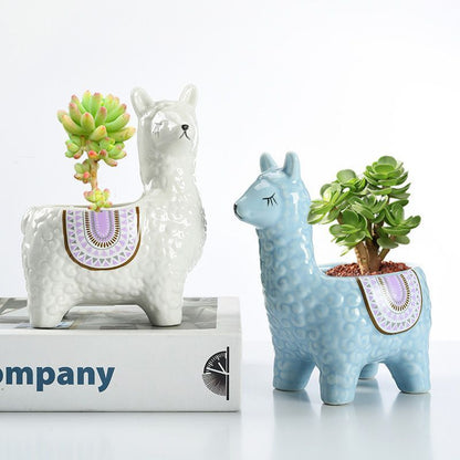 Alpaca Red Ceramic Planter V1221-ALPACA-RED-CERAMIC-PLANTER