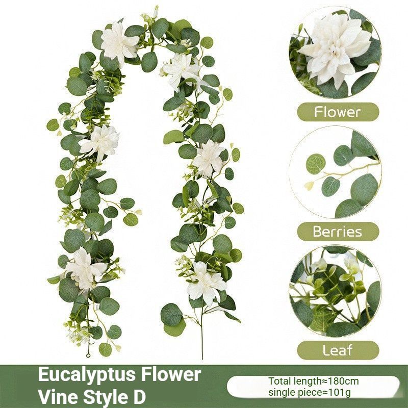 Artificial Eucalyptus Vine Deep pink V1221-ARTIFICIAL-EUCALYPTUS-VINE-DEEP-PINK
