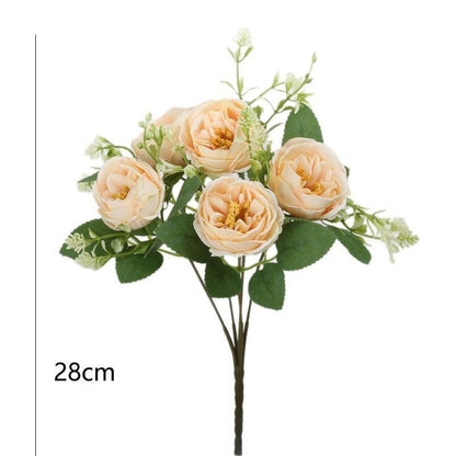 Artificial-flower-5-stems-of-Champagne-Peony V1221-ARTIFICIAL-FLOWER-5-STEMS-OF-CHAMPAGNE-PEONY