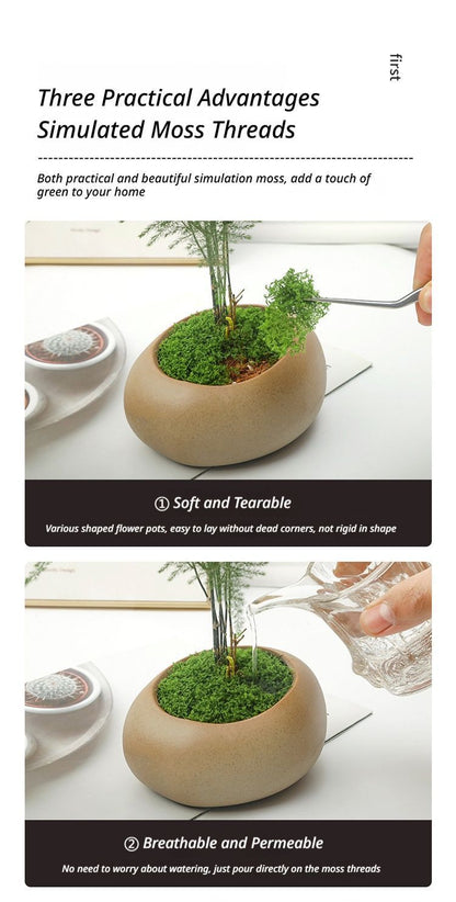 diy artificial moss lawn-Dark Green Filamentous Moss 100g V1221-ARTIFICIAL-TURF-DARK-GREEN-FILAMENTOUS-MOSS-100G