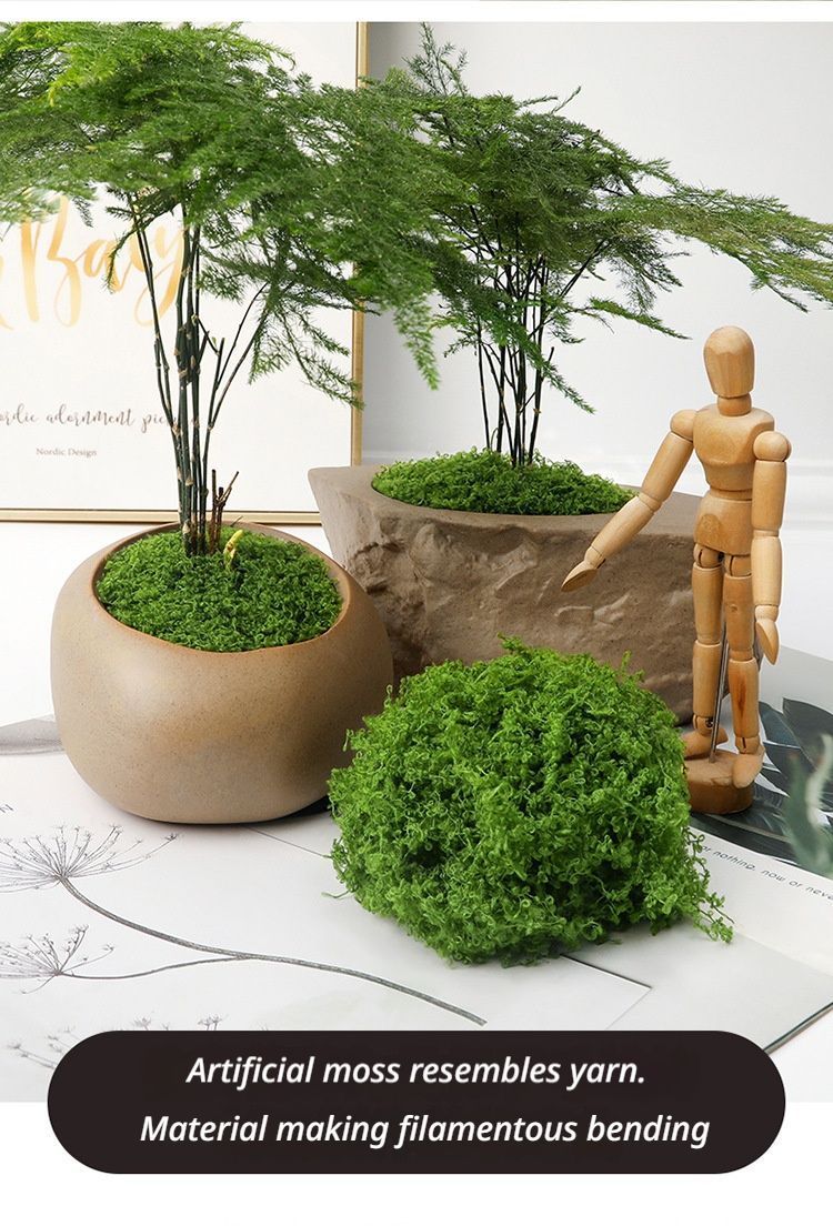 diy artificial moss lawn-Dark Green Filamentous Moss 50g V1221-ARTIFICIAL-TURF-DARK-GREEN-FILAMENTOUS-MOSS-50G