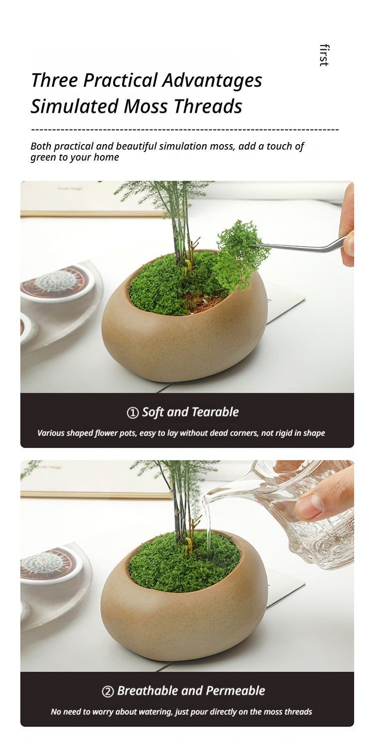 diy artificial moss lawn-Light Green Filamentous Moss 20g V1221-ARTIFICIAL-TURF-LIGHT-GREEN-FILAMENTOUS-MOSS-20G