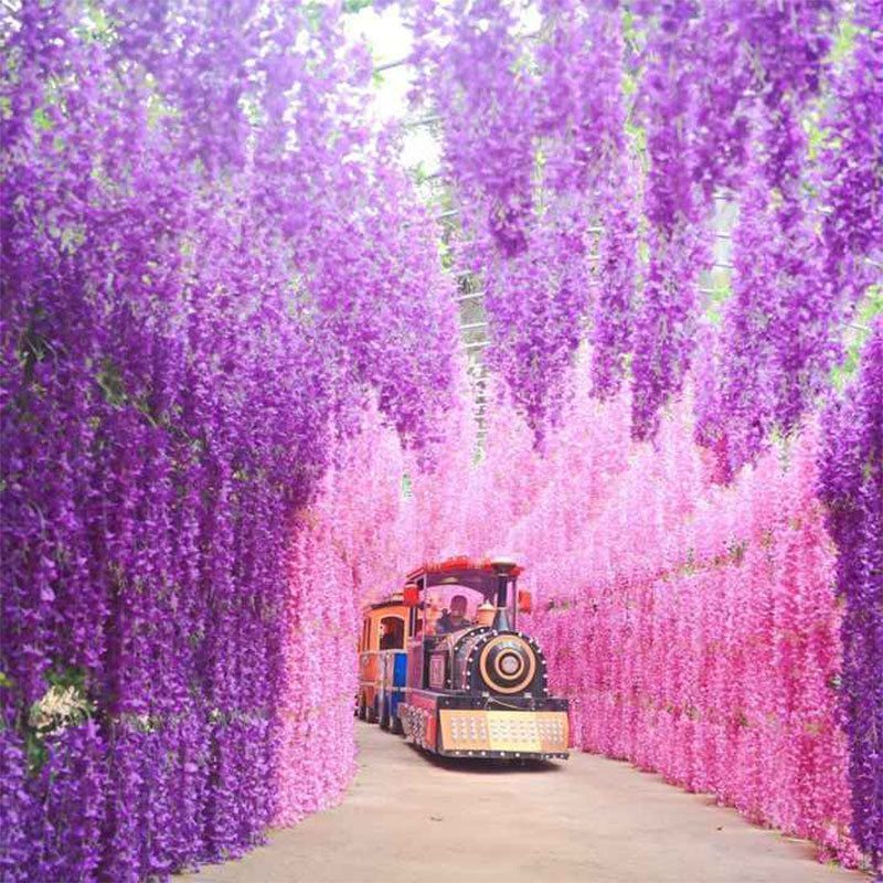 ArtificialLilacWisteria-RoseRed-110CM-12-StemPack V1221-ARTIFICIALLILACWISTERIA-ROSERED-110CM-12-STEMPACK
