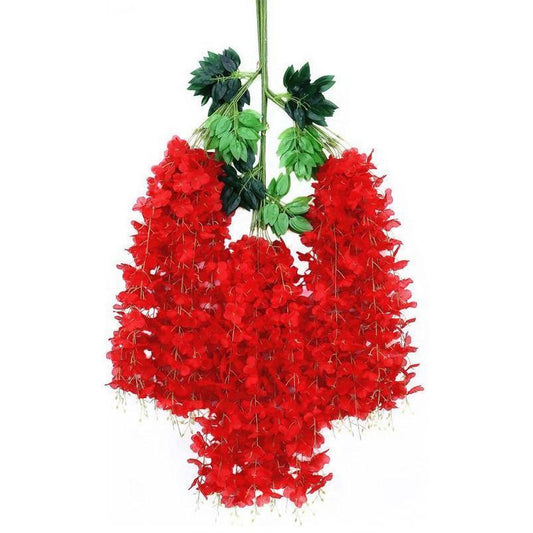 ArtificialWisteriaFlowers-BrightRed-110CM-12-StemPack V1221-ARTIFICIALWISTERIAFLOWERS-BRIGHTRED-110CM-12-STEMPACK