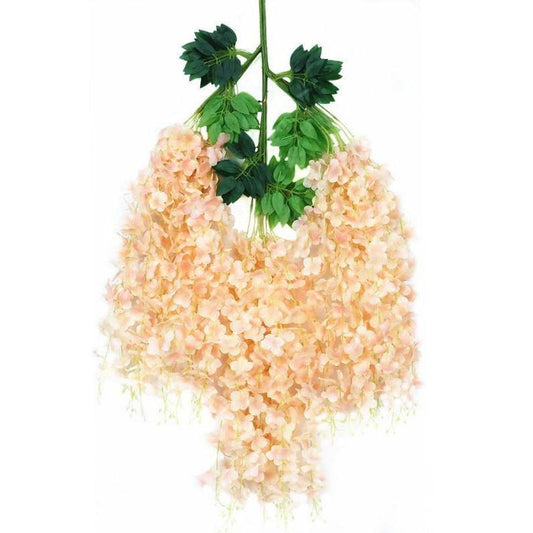 ArtificialWisteriaFlowers-Champagne-110CM-12-StemPack V1221-ARTIFICIALWISTERIAFLOWERS-CHAMPAGNE-110CM-12-STEMPACK
