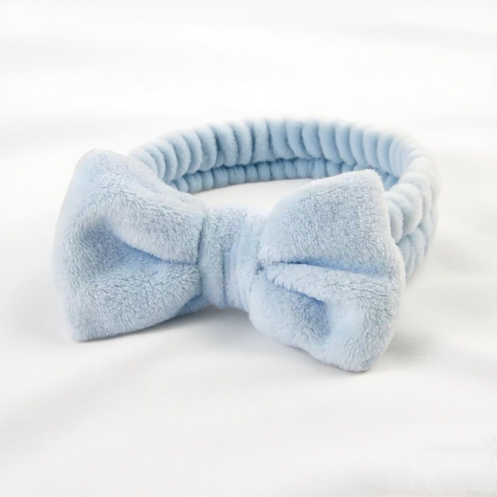Autumn/Winter Plush Bow Headband Blue V1221-AUTUMN-WINTER-PLUSH-BOW-HEADBAND-BLUE
