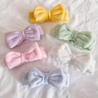 Autumn/Winter Plush Bow Headband Gray V1221-AUTUMN-WINTER-PLUSH-BOW-HEADBAND-GRAY