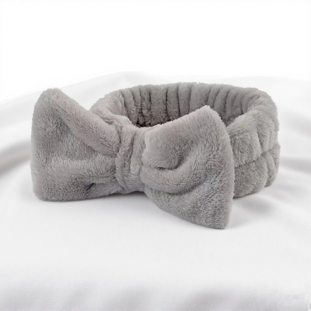 Autumn/Winter Plush Bow Headband Leather Red V1221-AUTUMN-WINTER-PLUSH-BOW-HEADBAND-LEATHER-RED