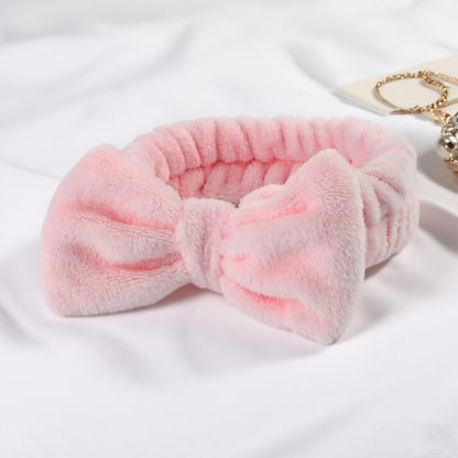 Autumn/Winter Plush Bow Headband Pink V1221-AUTUMN-WINTER-PLUSH-BOW-HEADBAND-PINK