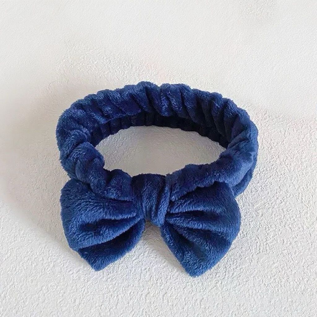 Autumn/Winter Plush Bow Headband White V1221-AUTUMN-WINTER-PLUSH-BOW-HEADBAND-WHITE