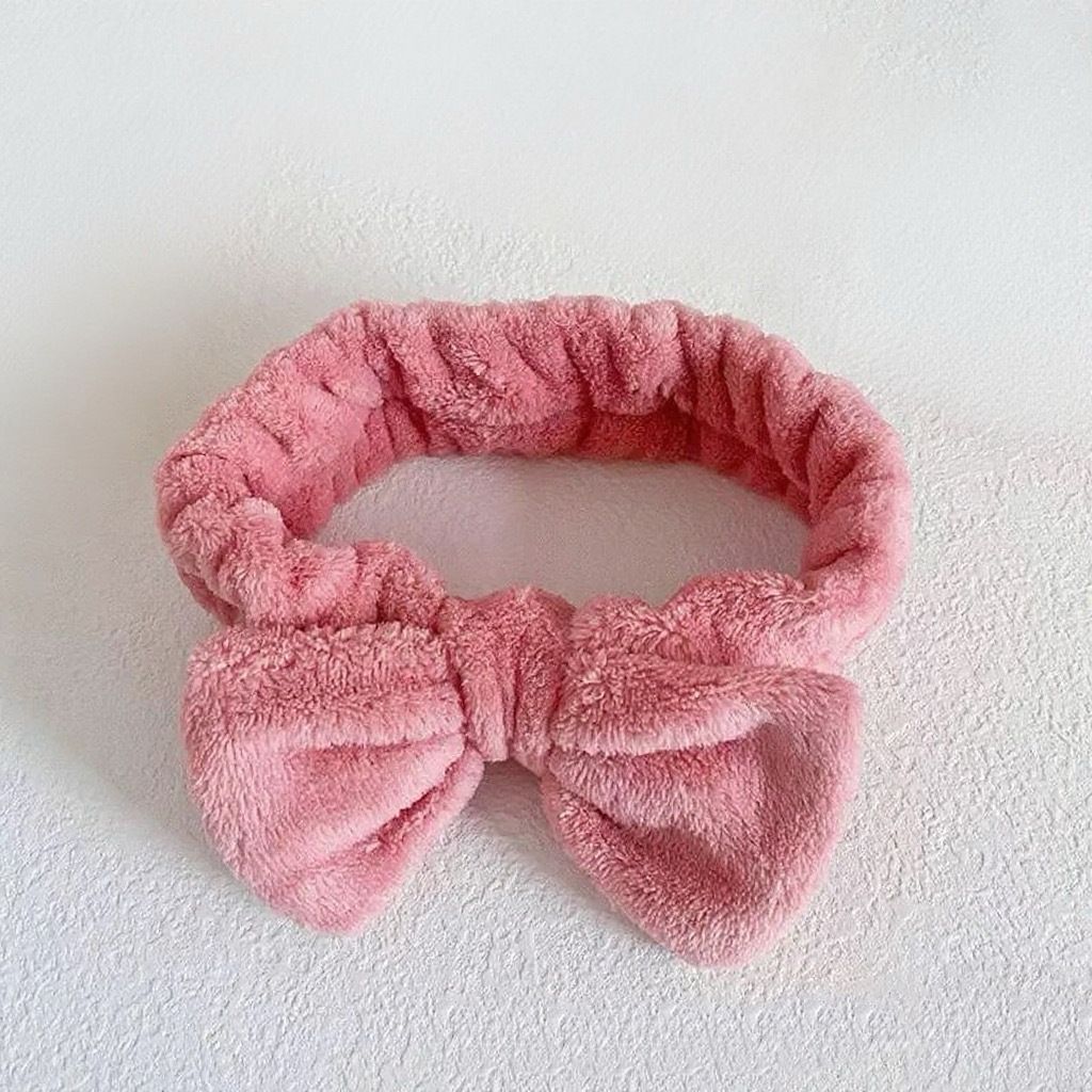 Autumn/Winter Plush Bow Headband White V1221-AUTUMN-WINTER-PLUSH-BOW-HEADBAND-WHITE