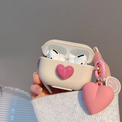 Beige shell + smiling heart pendant AirPods Pro V1221-BEIGE-SHELL-SMILING-HEART-PENDANT-AIRPODS-PRO
