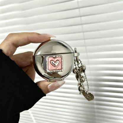 Black Framed Heart Plated Case + 3 Heart Pendants AirPods 2 V1221-BLACK-FRAMED-HEART-PLATED-CASE-3-HEART-PENDANTS-AIRPODS-2