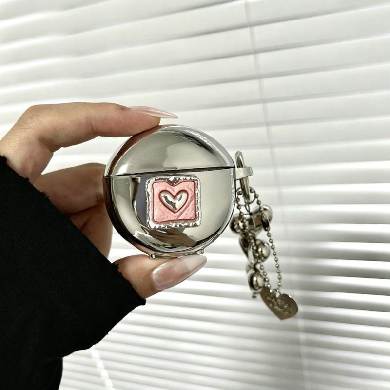 Black Framed Heart Plated Case + 3 Heart Pendants AirPods 3 V1221-BLACK-FRAMED-HEART-PLATED-CASE-3-HEART-PENDANTS-AIRPODS-3