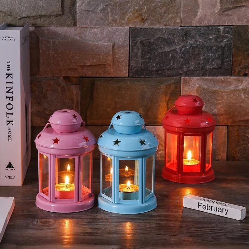 Black Pink and Red Candle Holder Set of 3 V1221-BLACK-PINK-AND-RED-CANDLE-HOLDER-SET-OF-3